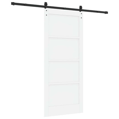 Sliding Door 86 x 198.5 cm Engineered Wood White and Black