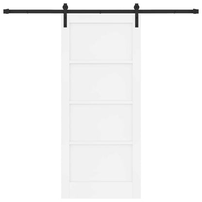 Sliding Door 86 x 198.5 cm Engineered Wood White and Black