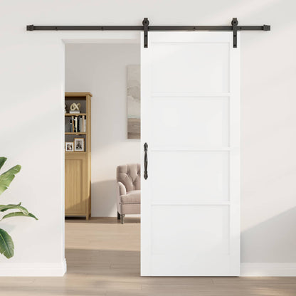 Sliding Door 86 x 211 cm Engineered Wood White and Black