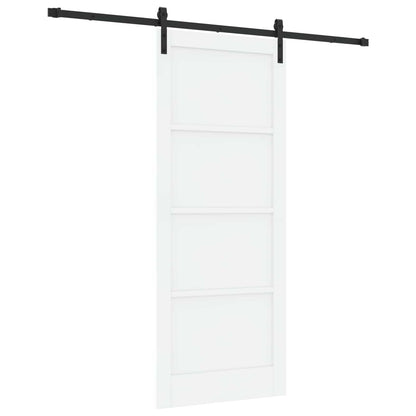 Sliding Door 86 x 211 cm Engineered Wood White and Black