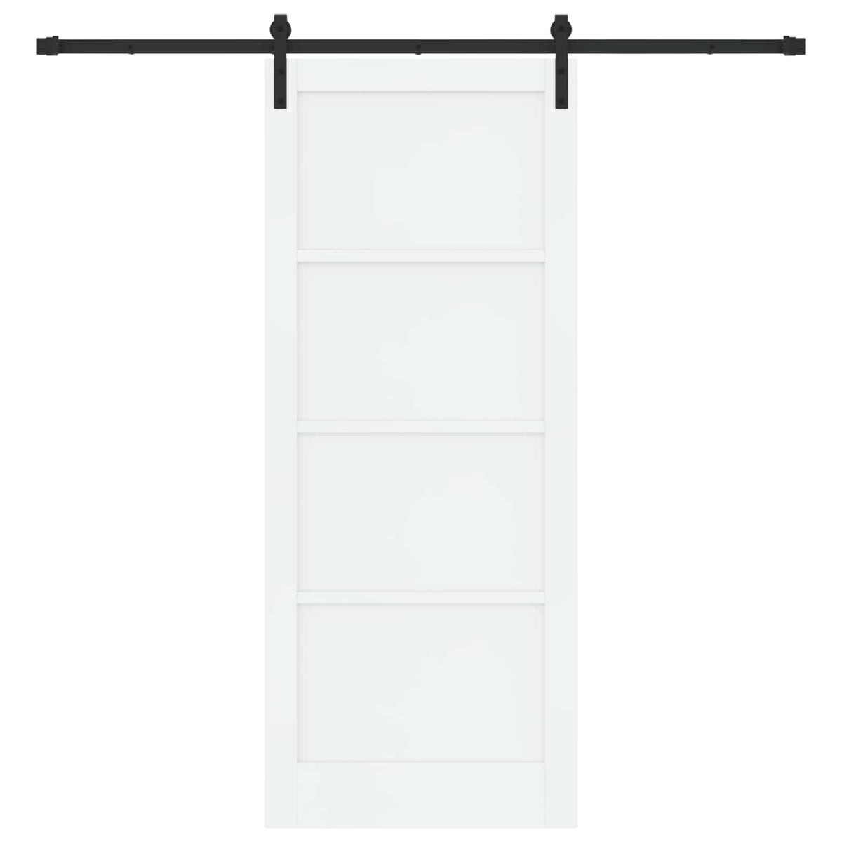 Sliding Door 86 x 211 cm Engineered Wood White and Black
