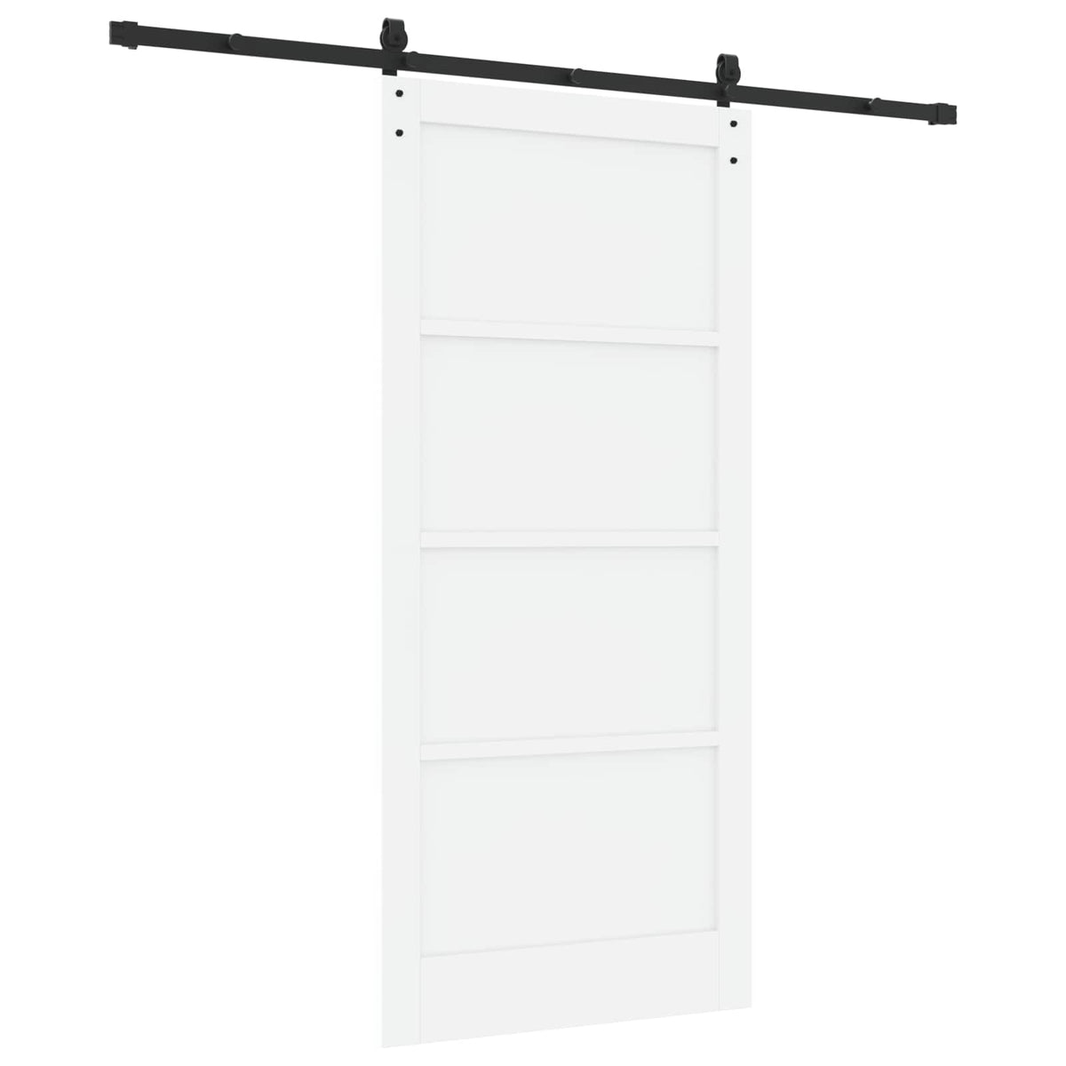 Sliding Door 93 x 202 cm Engineered Wood White and Black
