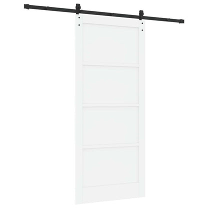 Sliding Door 93 x 211 cm Engineered Wood White and Black