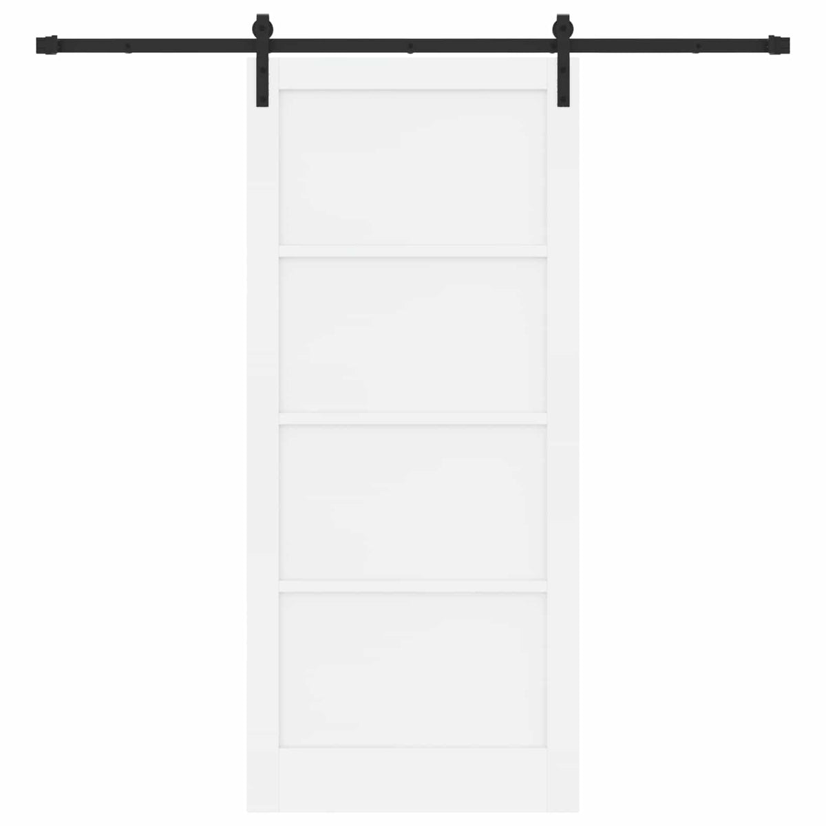 Sliding Door 93 x 211 cm Engineered Wood White and Black