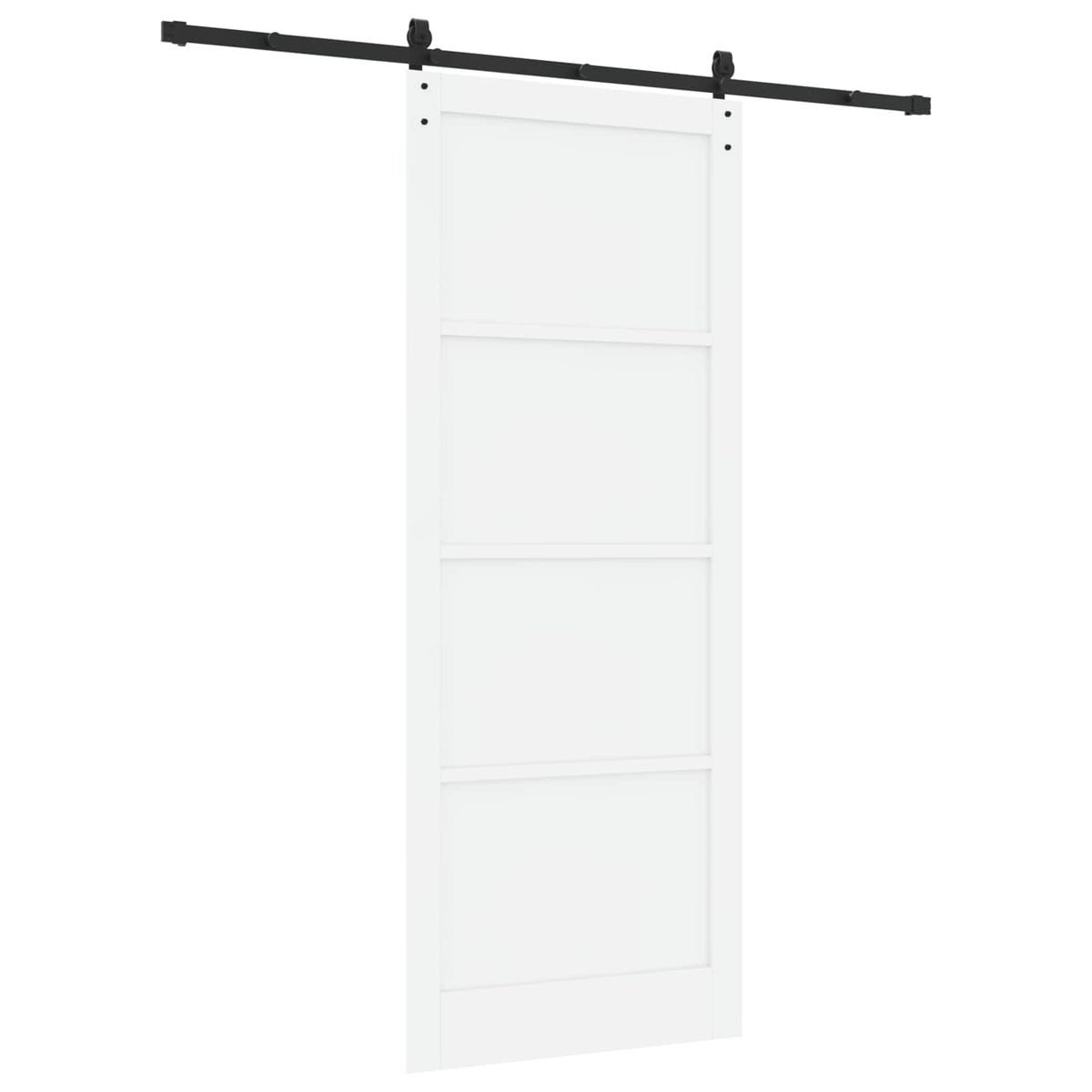 Sliding Door 93 x 232 cm Engineered Wood White and Black