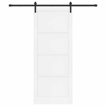 Sliding Door 93 x 232 cm Engineered Wood White and Black