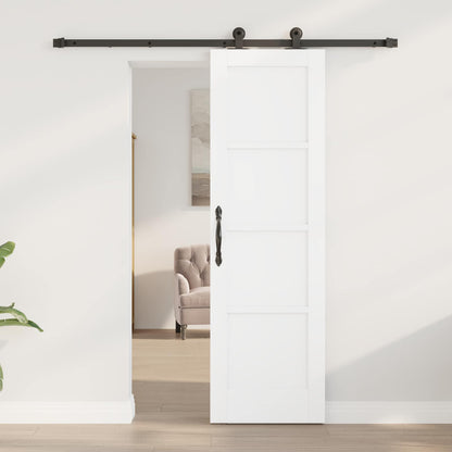 Sliding Door 61 x 198.5 cm Engineered Wood White and Black