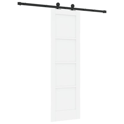 Sliding Door 61 x 198.5 cm Engineered Wood White and Black