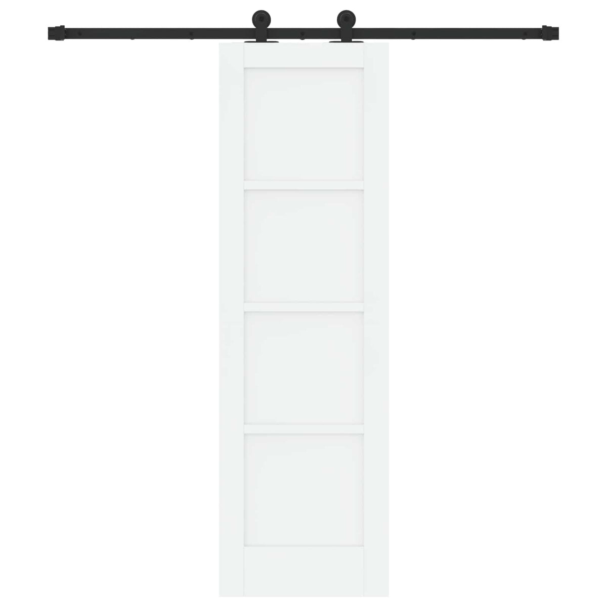 Sliding Door 61 x 198.5 cm Engineered Wood White and Black