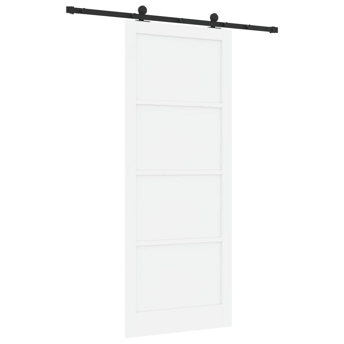 Sliding Door 93 x 232 cm Engineered Wood White and Black
