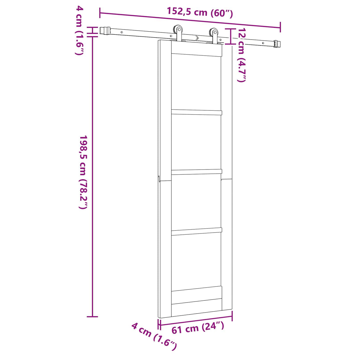 Sliding Door ORKDAL 61 x 198.5 cm Engineered Wood