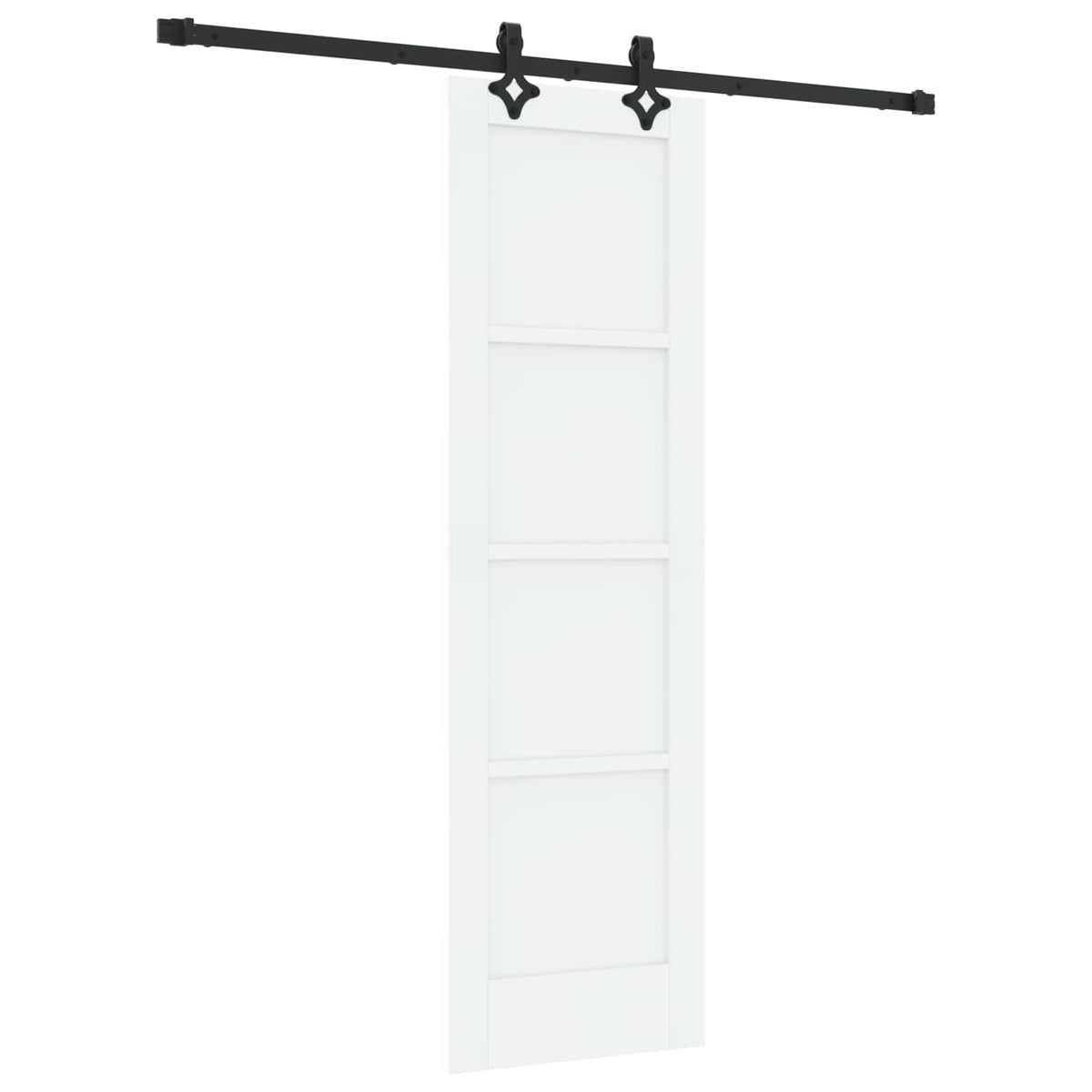 Sliding Door 61 x 198.5 cm Engineered Wood White and Black