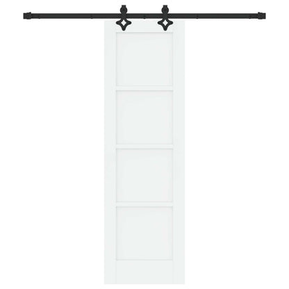 Sliding Door 61 x 198.5 cm Engineered Wood White and Black