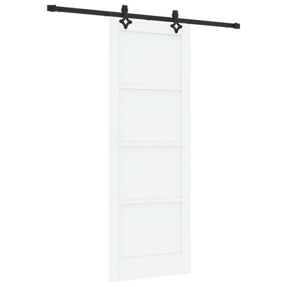 Sliding Door 78 x 211 cm Engineered Wood White and Black