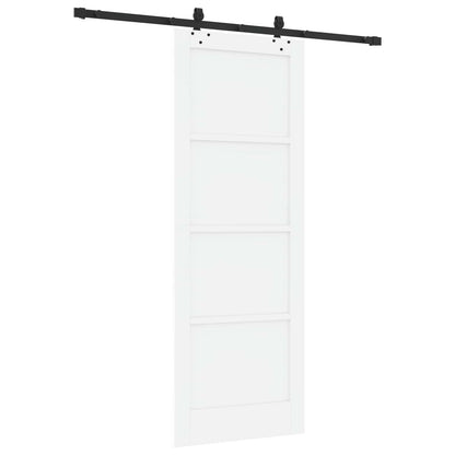 Sliding Door 78 x 211 cm Engineered Wood White and Black