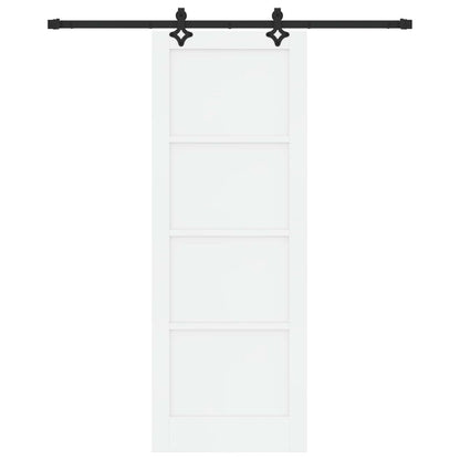 Sliding Door 78 x 211 cm Engineered Wood White and Black