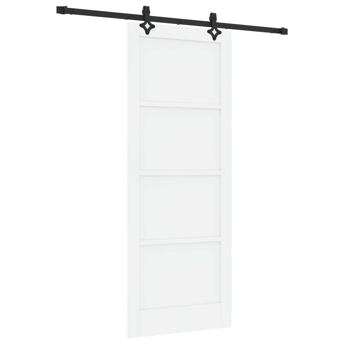 Sliding Door 83 x 211 cm Engineered Wood White and Black