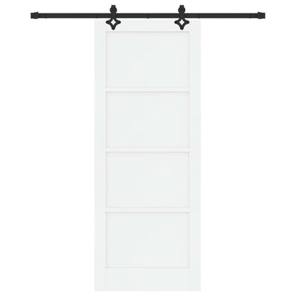 Sliding Door 83 x 211 cm Engineered Wood White and Black