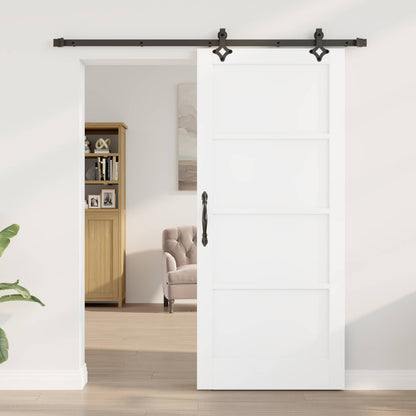 Sliding Door 86 x 198.5 cm Engineered Wood White and Black