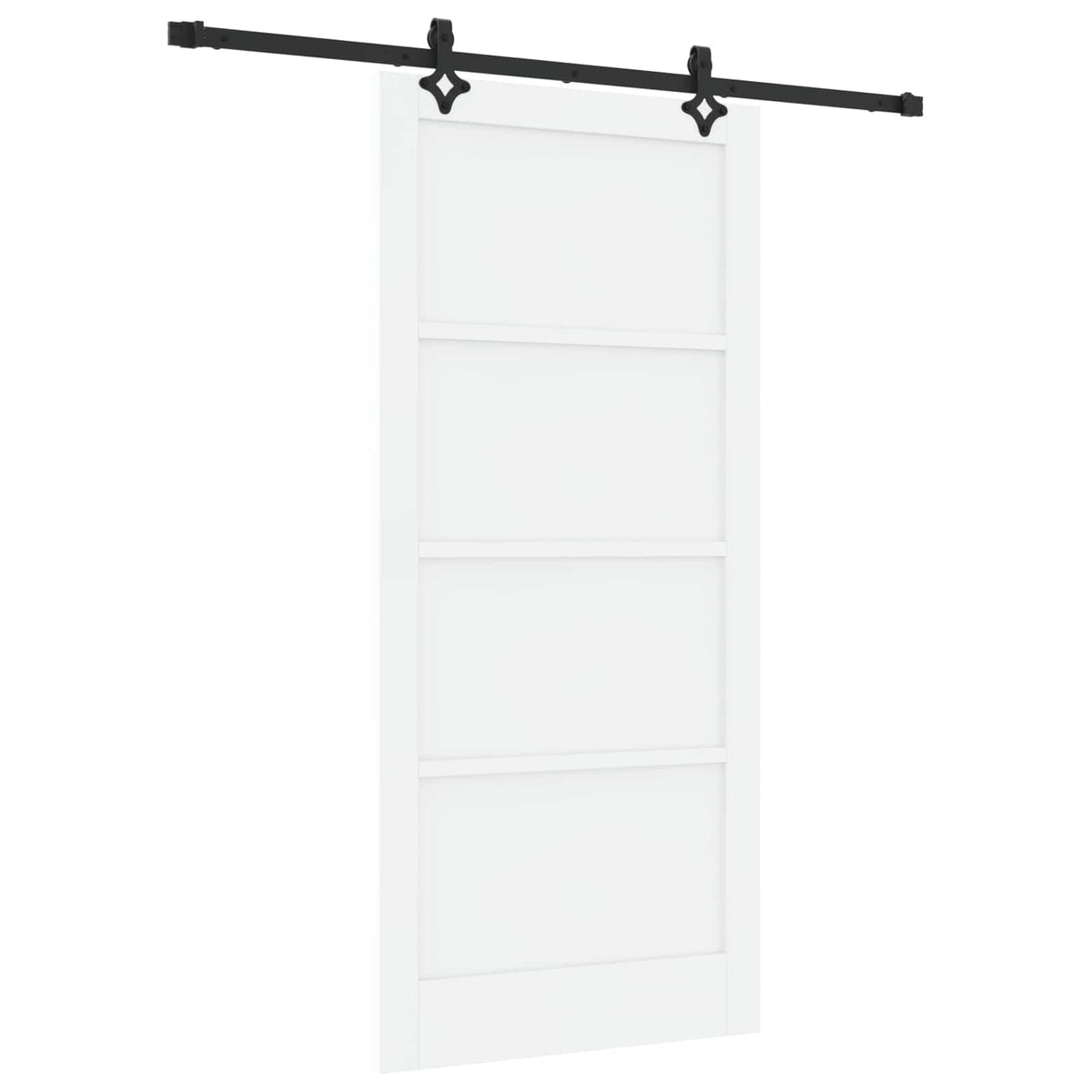 Sliding Door 93 x 202 cm Engineered Wood White and Black
