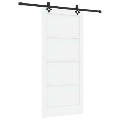 Sliding Door 93 x 202 cm Engineered Wood White and Black