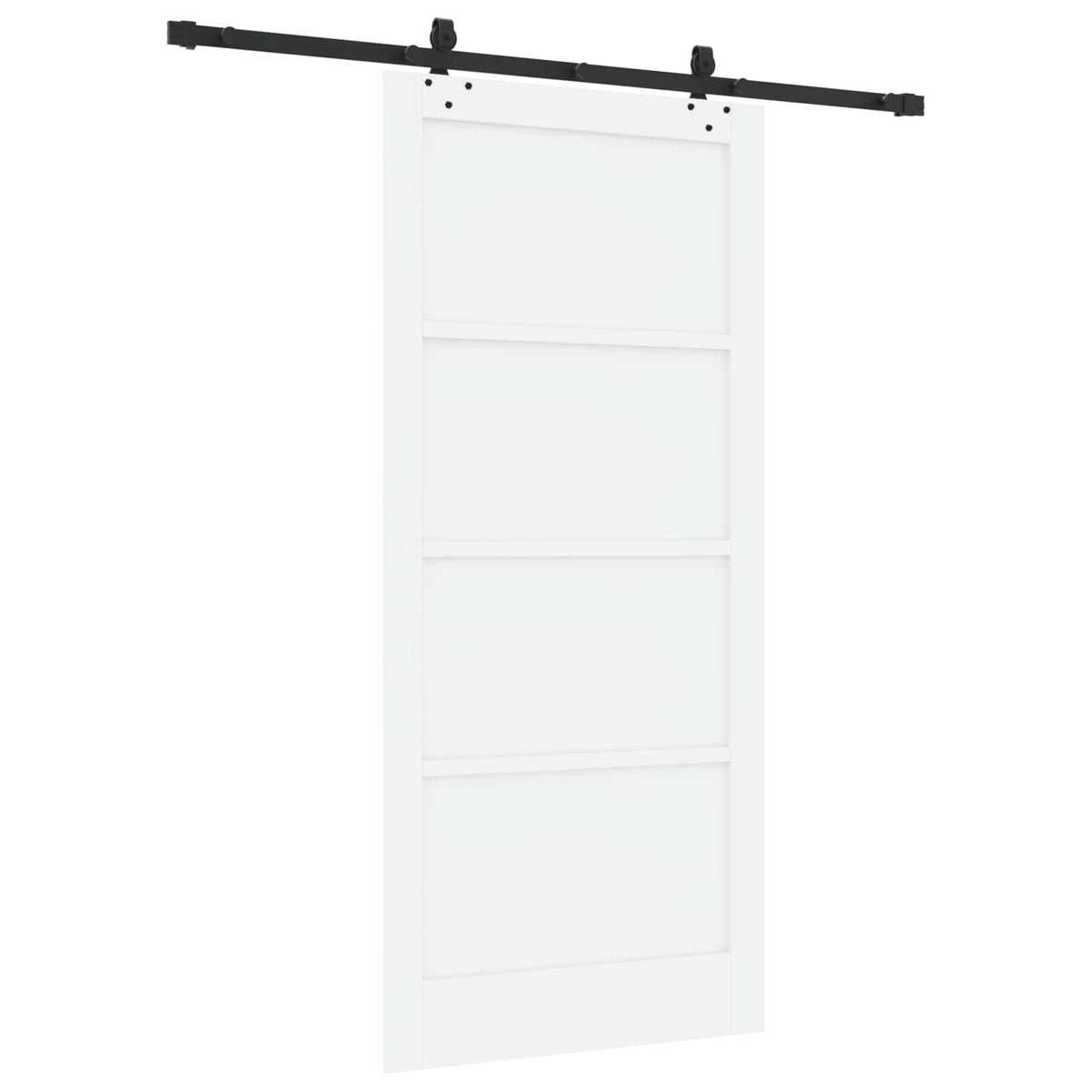 Sliding Door 93 x 202 cm Engineered Wood White and Black