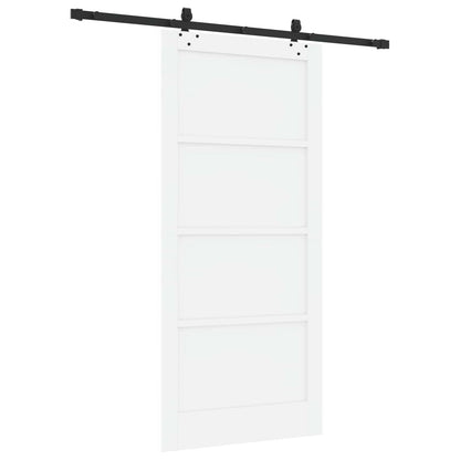 Sliding Door 93 x 202 cm Engineered Wood White and Black