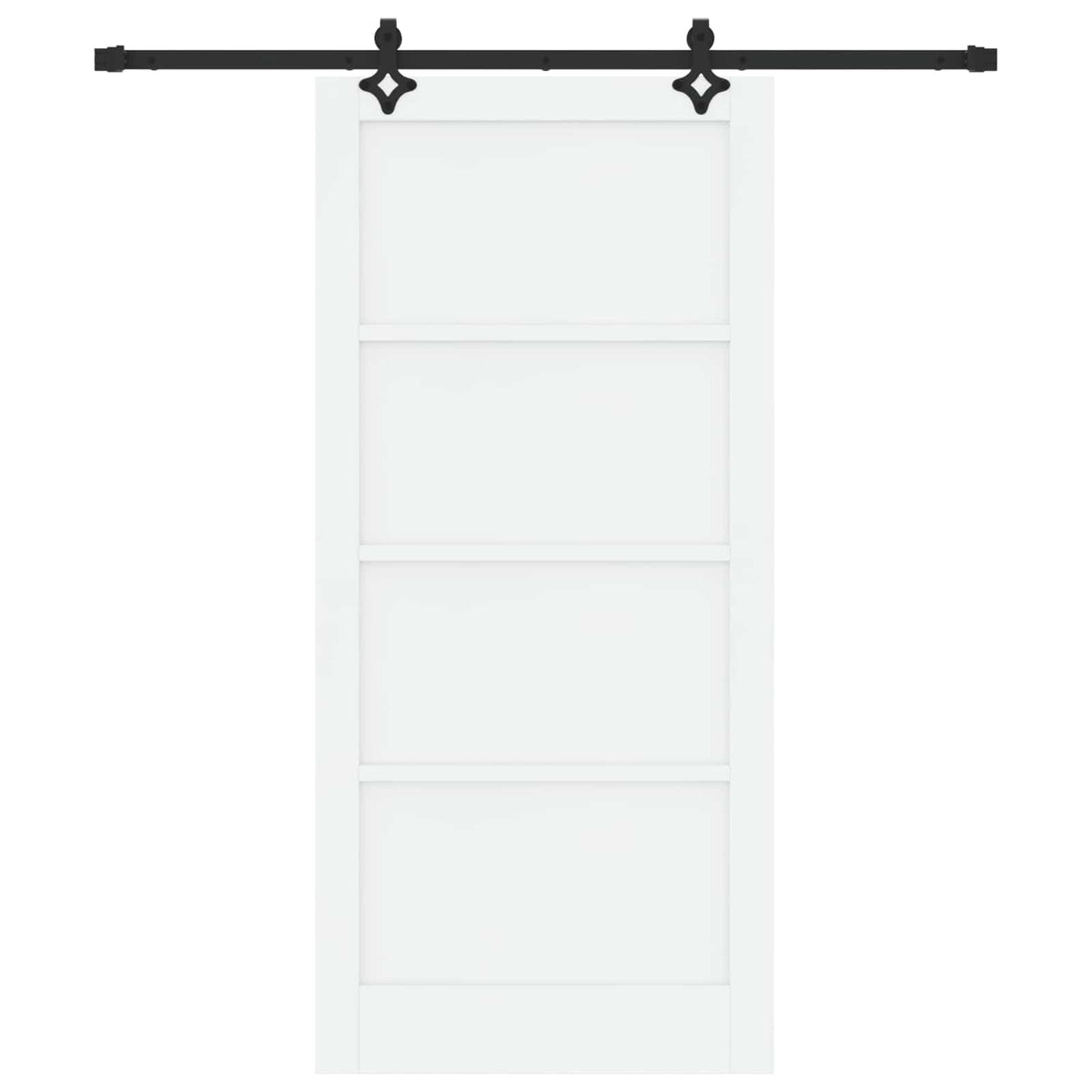 Sliding Door 93 x 202 cm Engineered Wood White and Black