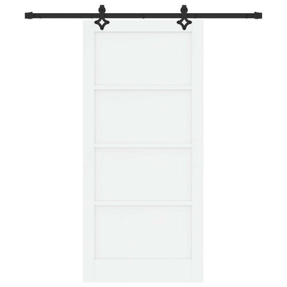 Sliding Door 93 x 202 cm Engineered Wood White and Black