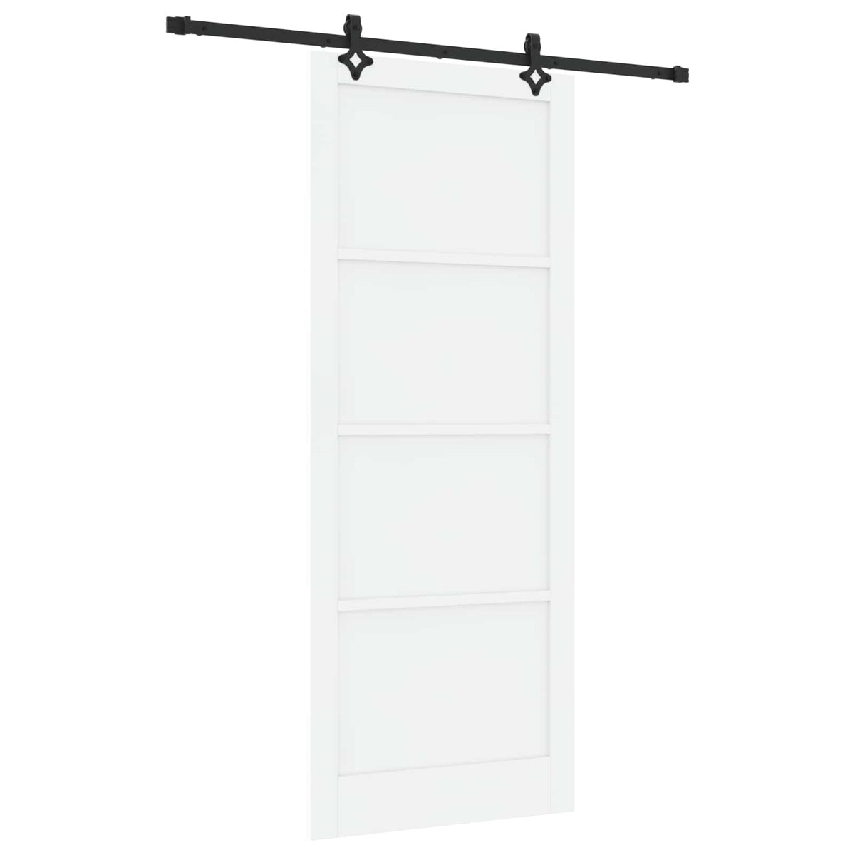 Sliding Door 93 x 232 cm Engineered Wood White and Black
