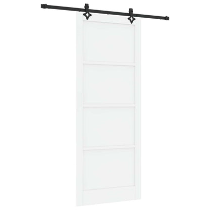 Sliding Door 93 x 232 cm Engineered Wood White and Black