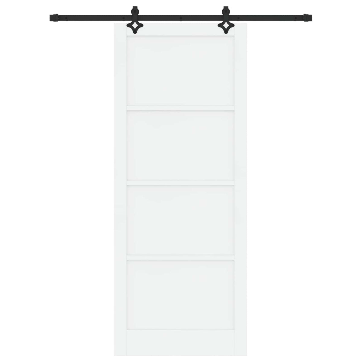 Sliding Door 93 x 232 cm Engineered Wood White and Black