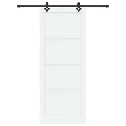 Sliding Door 93 x 232 cm Engineered Wood White and Black