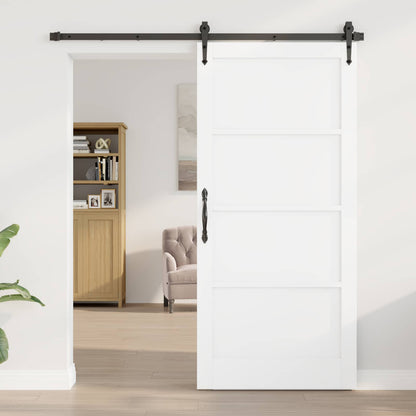 Sliding Door ORKDAL 93 x 202 cm Engineered Wood White and Black