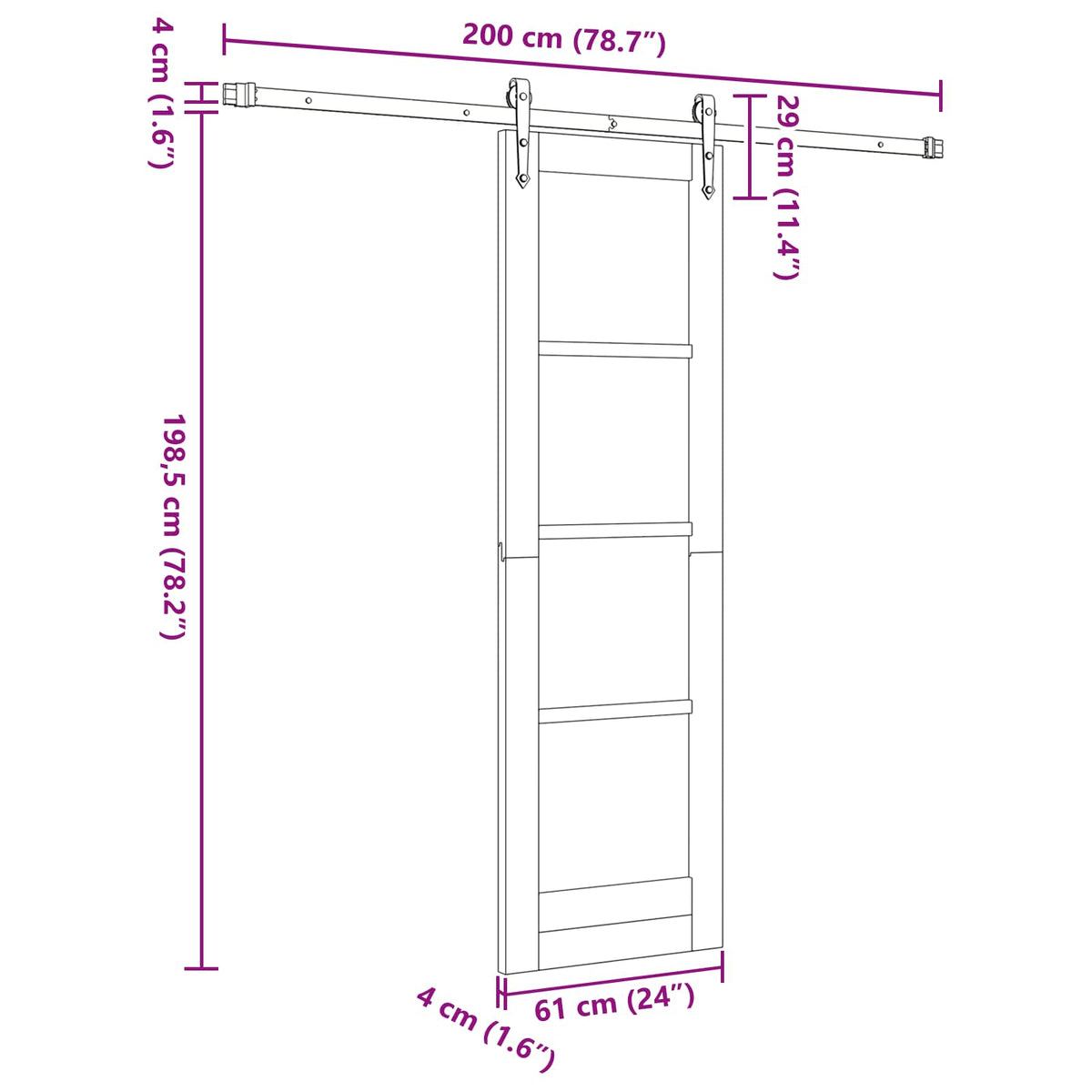 Sliding Door ORKDAL 61 x 198.5 cm Engineered Wood