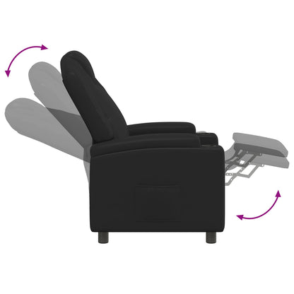 Recliner Chair Black 75 x 95 x 106 cm Fabric