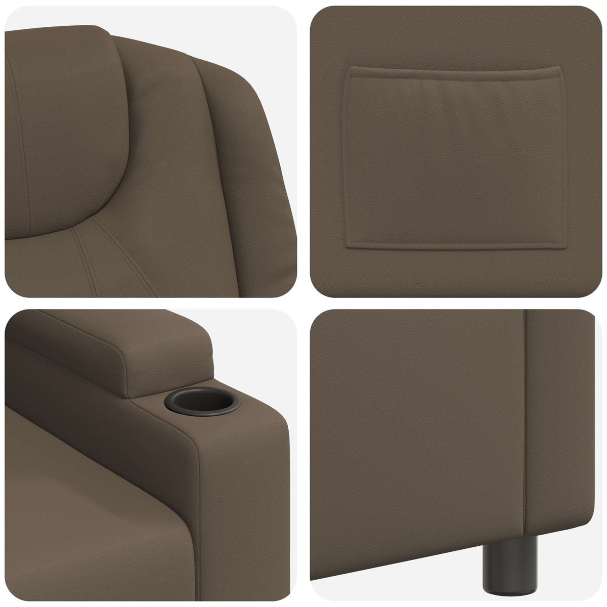 Recliner Chair Grey 75 x 95 x 106 cm Fabric
