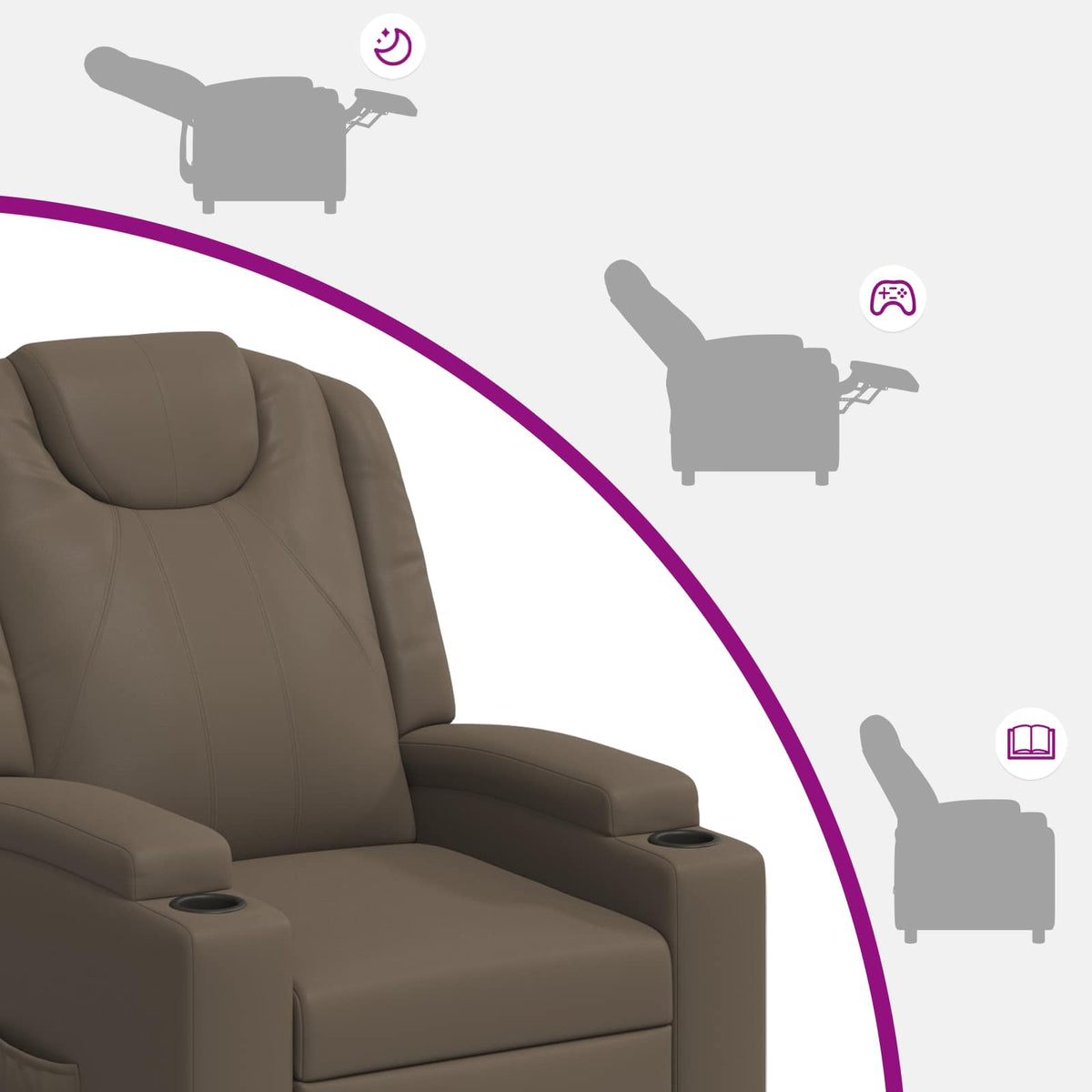 Recliner Chair Grey 75 x 95 x 106 cm Fabric