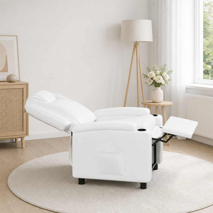 Recliner Chair White 75 x 95 x 106 cm Fabric