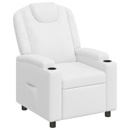 Recliner Chair White 75 x 95 x 106 cm Fabric