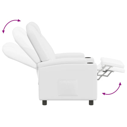 Recliner Chair White 75 x 95 x 106 cm Fabric
