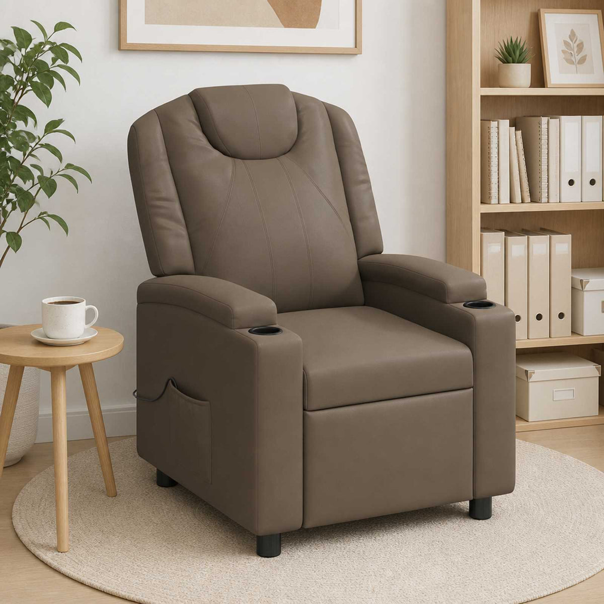 Recliner Massage Chair Grey 75 x 95 x 106 cm Fabric