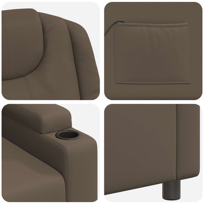 Recliner Massage Chair Grey 75 x 95 x 106 cm Fabric