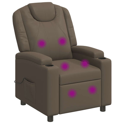 Recliner Massage Chair Grey 75 x 95 x 106 cm Fabric