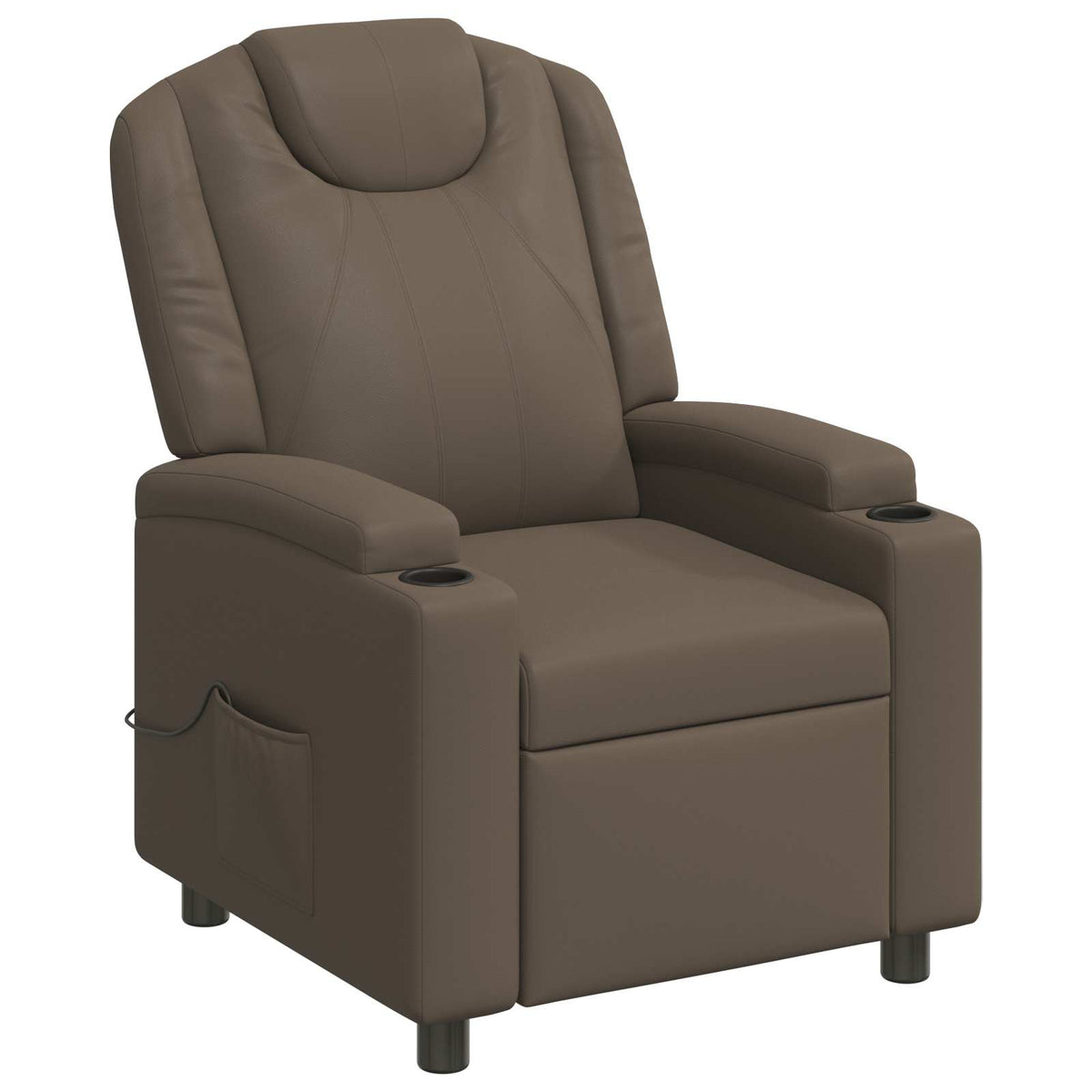 Recliner Massage Chair Grey 75 x 95 x 106 cm Fabric
