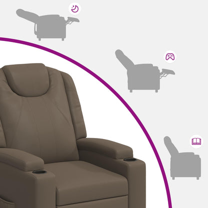 Recliner Massage Chair Grey 75 x 95 x 106 cm Fabric