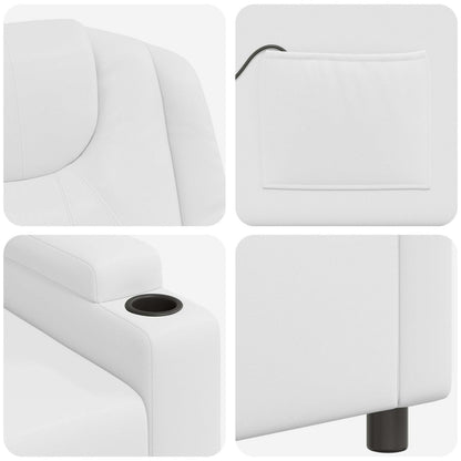 Recliner Massage Chair White 75 x 95 x 106 cm Fabric
