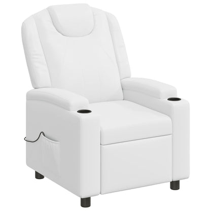 Recliner Massage Chair White 75 x 95 x 106 cm Fabric