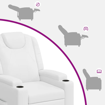 Recliner Massage Chair White 75 x 95 x 106 cm Fabric
