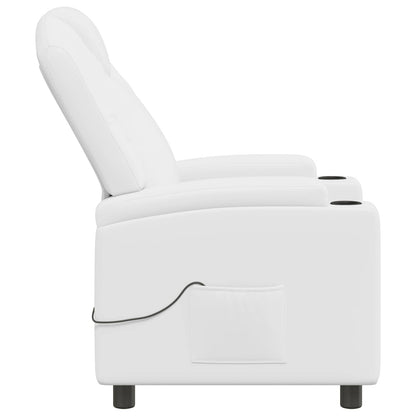 Recliner Massage Chair White 75 x 95 x 106 cm Fabric